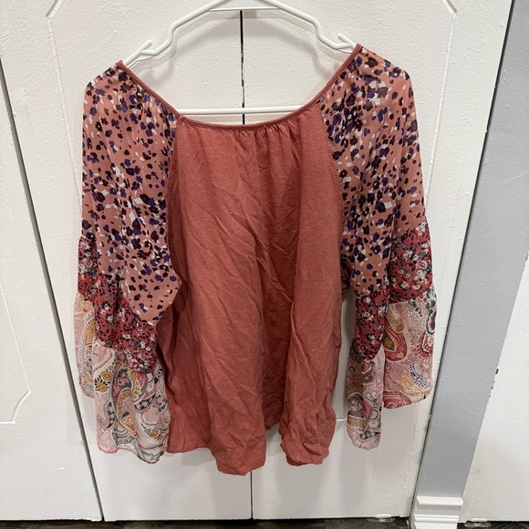 Umgee Pink Linen Long Sleeve Shirt - Picture 2 of 8